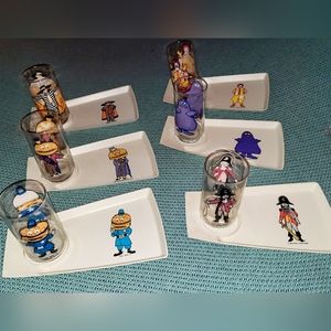 1970's Collectors Dish & Glass Set